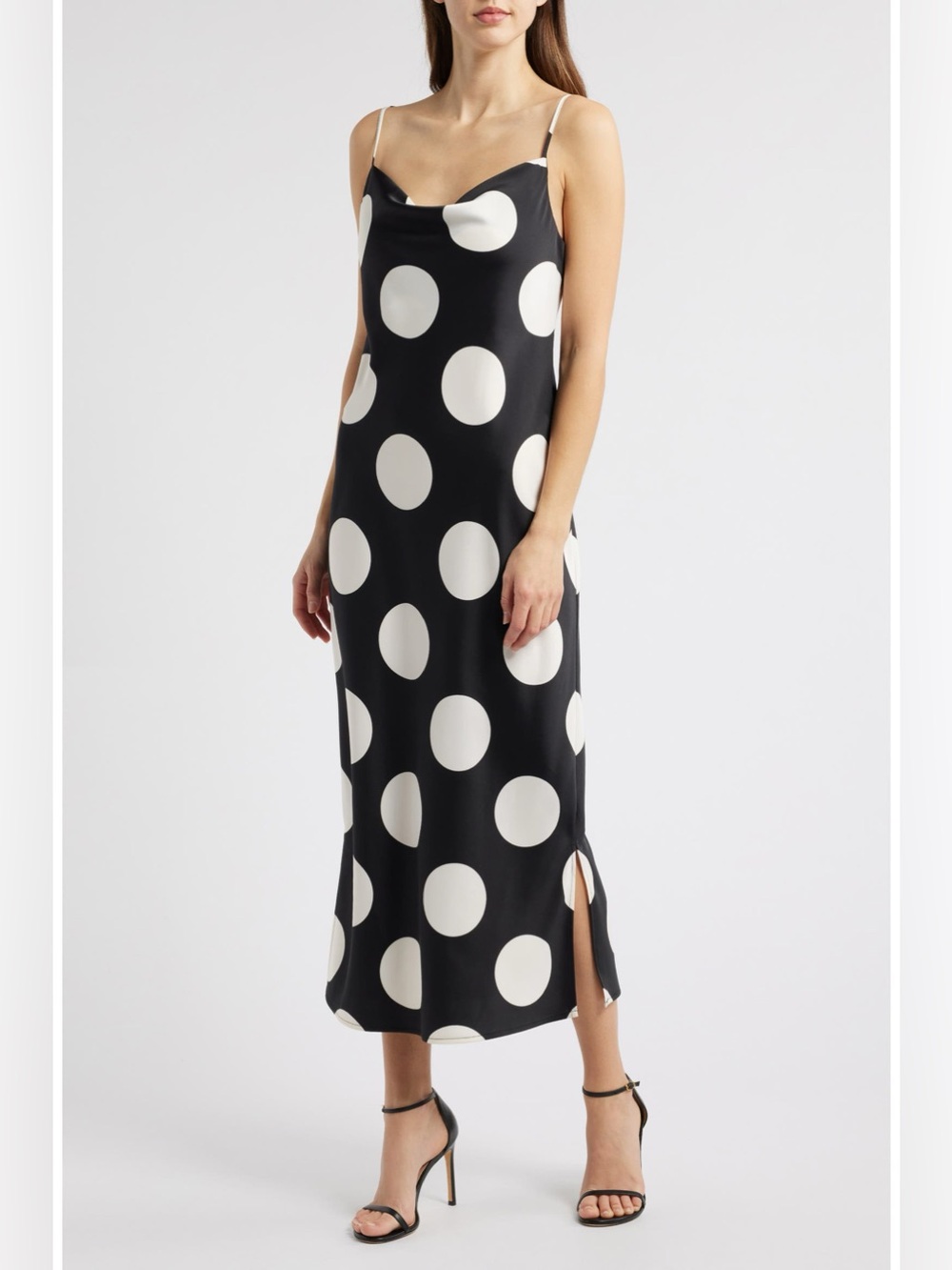 Anne Klein Large Polka Dot Satin Slipdress